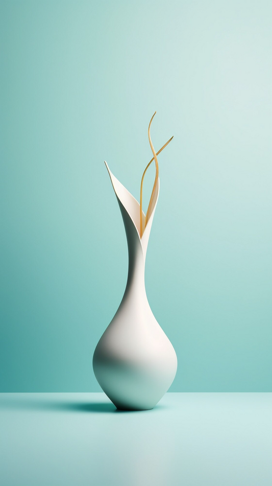 Elysian Bloom — Handcrafted Ceramic Vase in Soft Ivory