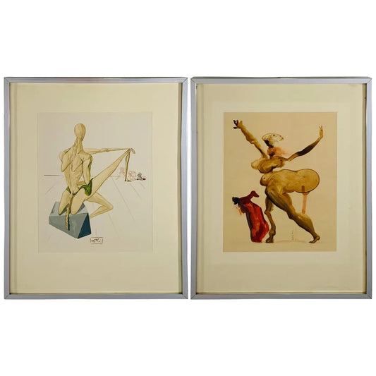 Salvador Dali The Divine Comedy Inferno Canto 5 and 33 Signed in Plate, 1960