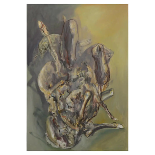 Large Abstract Horses Oil on Canvas Painting Entitled "the Birth of Memory" 2010s