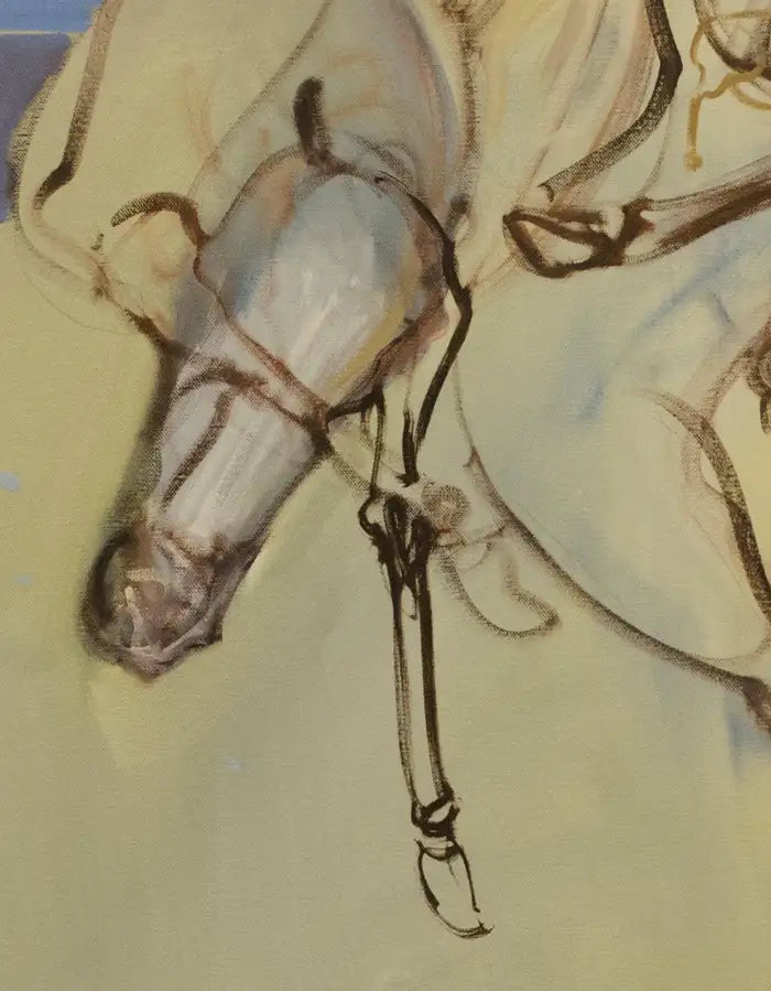 Abstract Horse Oil on Canvas Painting Titled "Moonlight Sonata" Signed by Artist 2010s