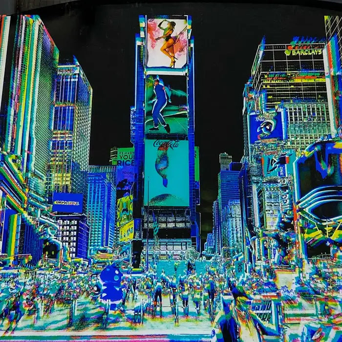 Urban Expressionist Digital Photography on Plexiglass Titled "Night on Broadway" 2010s