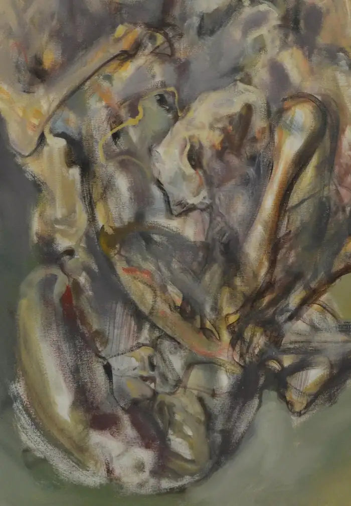 Large Abstract Horses Oil on Canvas Painting Entitled "the Birth of Memory" 2010s