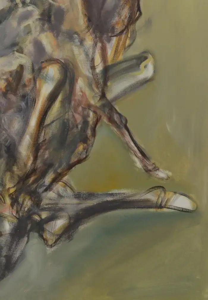 Large Abstract Horses Oil on Canvas Painting Entitled "the Birth of Memory" 2010s