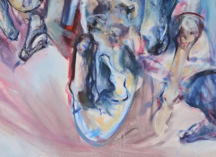 Abstract Oil on Canvas Large Painting Titled "Three Cities" 2010s