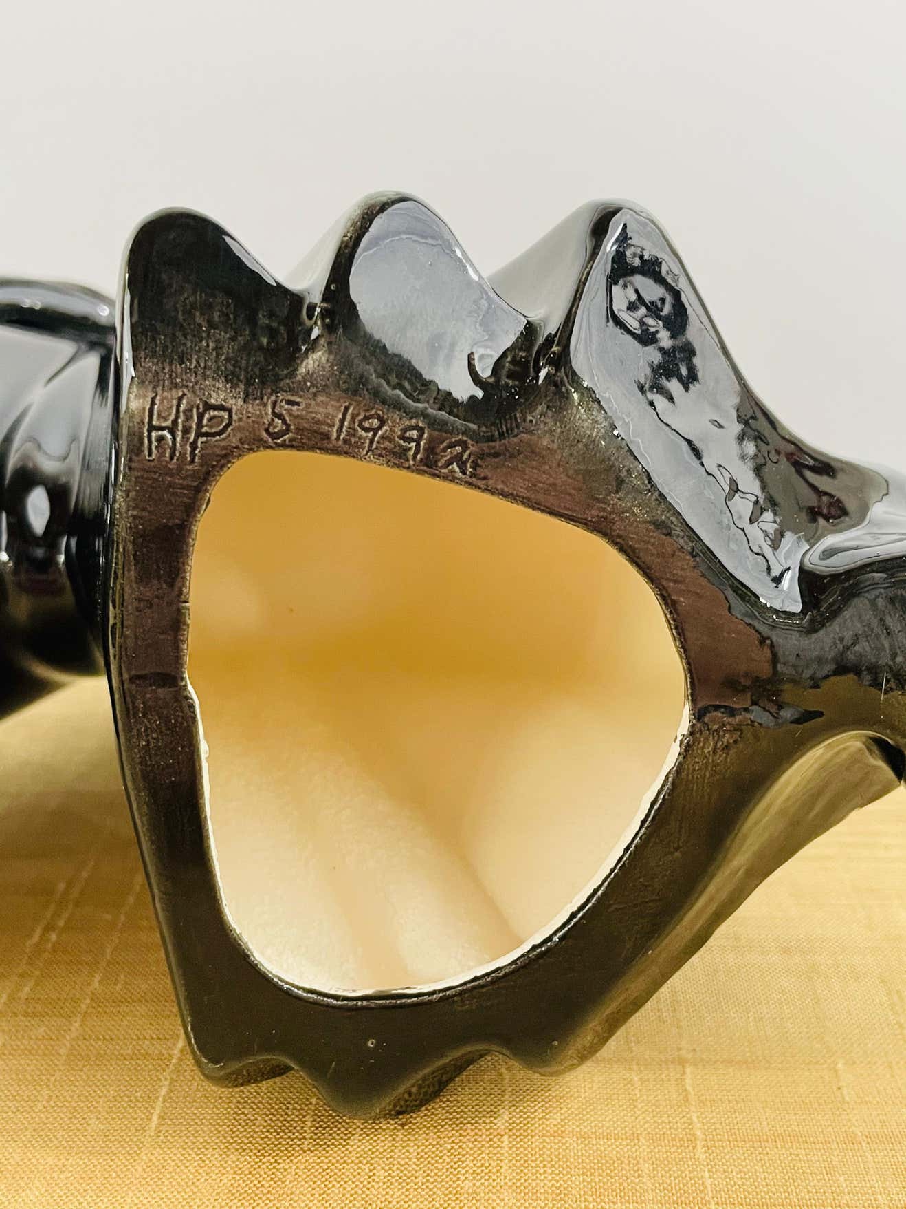 Art Deco Style Porcelain Figural Woman Sculpture Painted Black