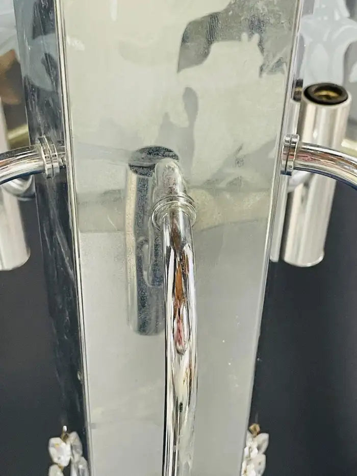 Frederick Ramond Art Deco Style Glass and Chrome Chandelier or Pendant