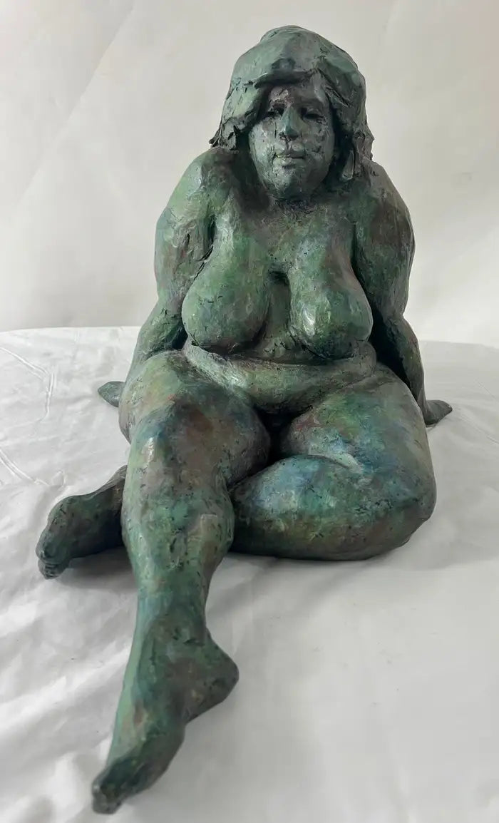 Nude Sitting Woman Bronze Sculpture by James Patrick Maher