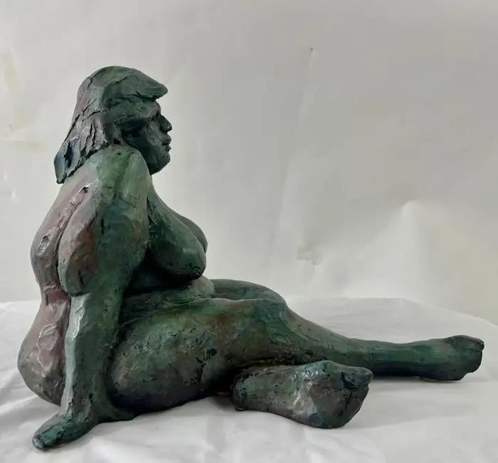 Nude Sitting Woman Bronze Sculpture by James Patrick Maher