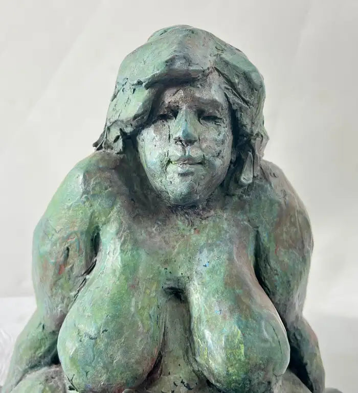 Nude Sitting Woman Bronze Sculpture by James Patrick Maher