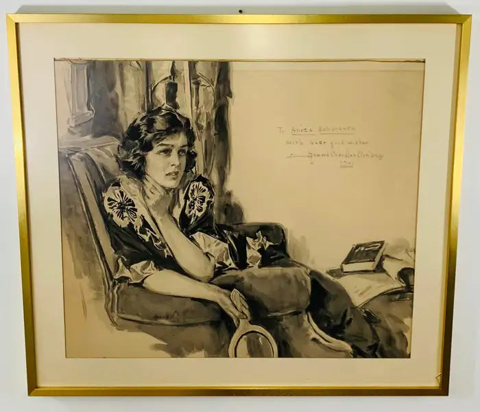 Howard Chandler Christy Portrait of a Woman 1940, Signed, Dated and Framed 1940