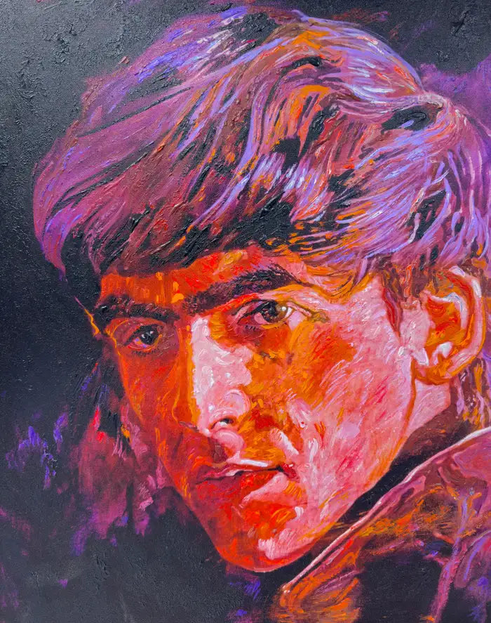 David Lloyd Glover Beatle George Harrison Print on Canvas Limited Edition Signed 1990's