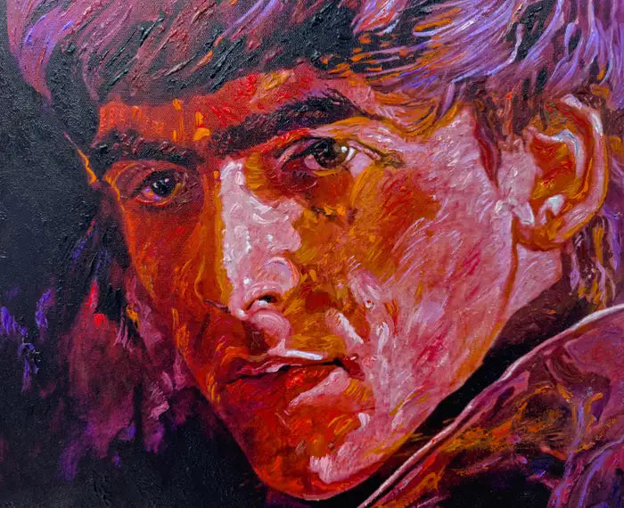 David Lloyd Glover Beatle George Harrison Print on Canvas Limited Edition Signed 1990's
