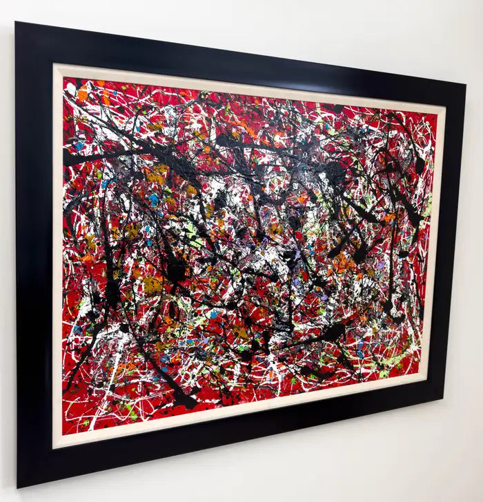Michael Schofield Abstract Large Oil on Canvas by Michael Schofield, Framed & Signed