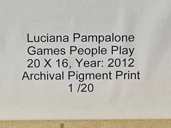 Portrait Photography Print "Games People Play" Limited Edition by L.Pampalone 2012