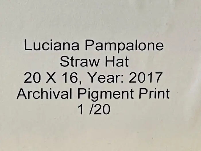 Contemporary Portrait of a Woman Photography Print Titled" Staw Hat" 2017