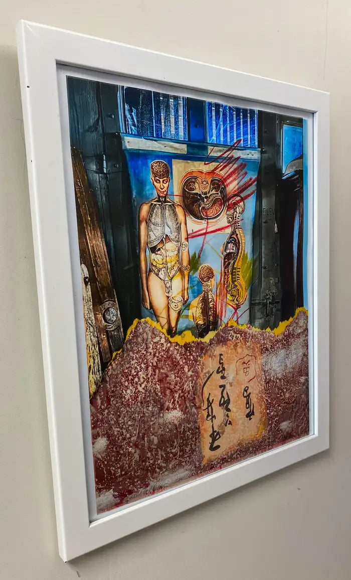 Contemporary Digital Print Titled " Med School Doodle", Matted and Framed 2000s
