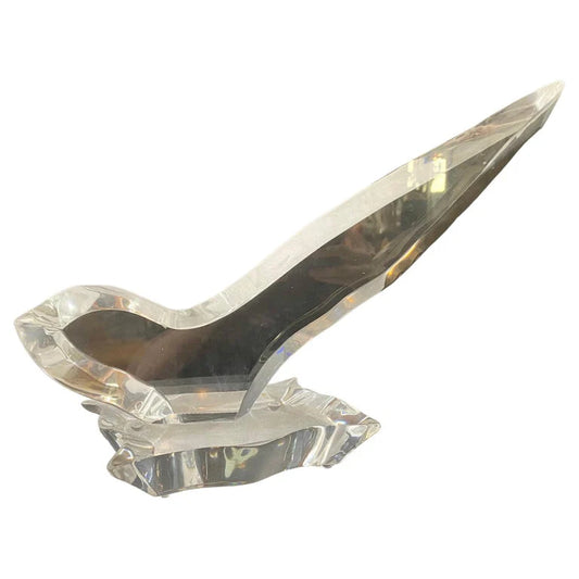 Eric Bauer Modernist Abstract Bird Lucite Sculpture, Signed