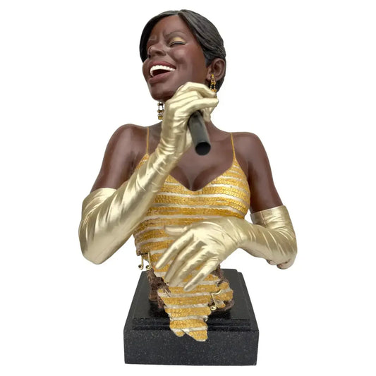 Willitts Designs International Gold Lady Jazz Singer Sculpture