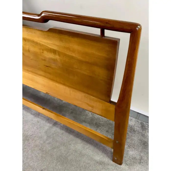 John Widdicomb Mid Century Modern King Size Walnut and Brass Headboard