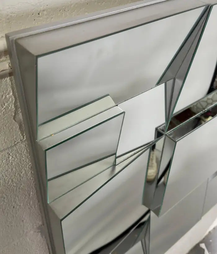 Neal Small Modern Cubist Multi-faceted Sculptural Wall Mirror