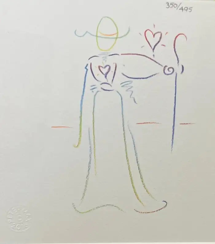 Peter Max Flower Jumper Over Sunrise Etching & Hand-Coloring Signed & Framed 2016