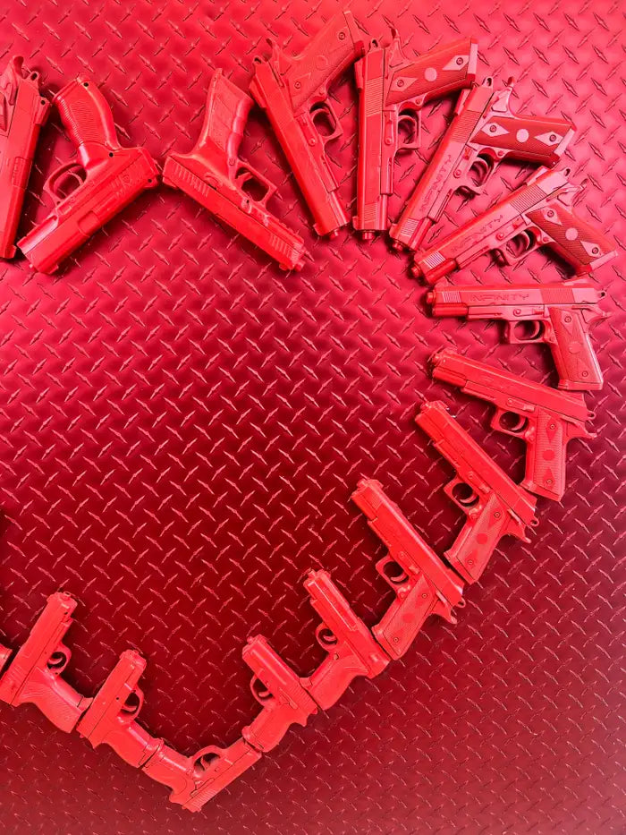 Charles Gitnick Heart of Guns Red Conceptual Mix Media 2024