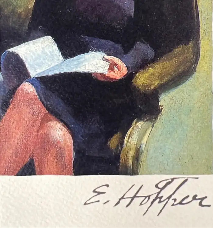 Edward Hopper Compartment C Car 193 Lithograph, Numbered, Plate Signed & Framed 1986