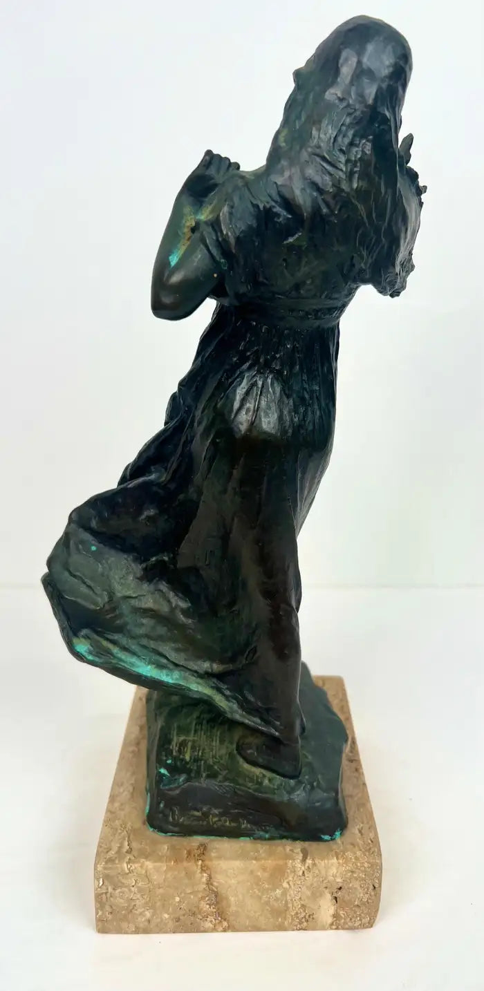 Bessie Potter Vonnoh " Butterflies" Dancing Girl Bronze Sculpture Signed