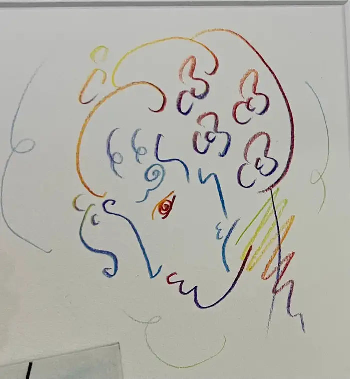 Peter Max Flower Jumper Over Sunrise Etching & Hand-Coloring Signed & Framed 2016