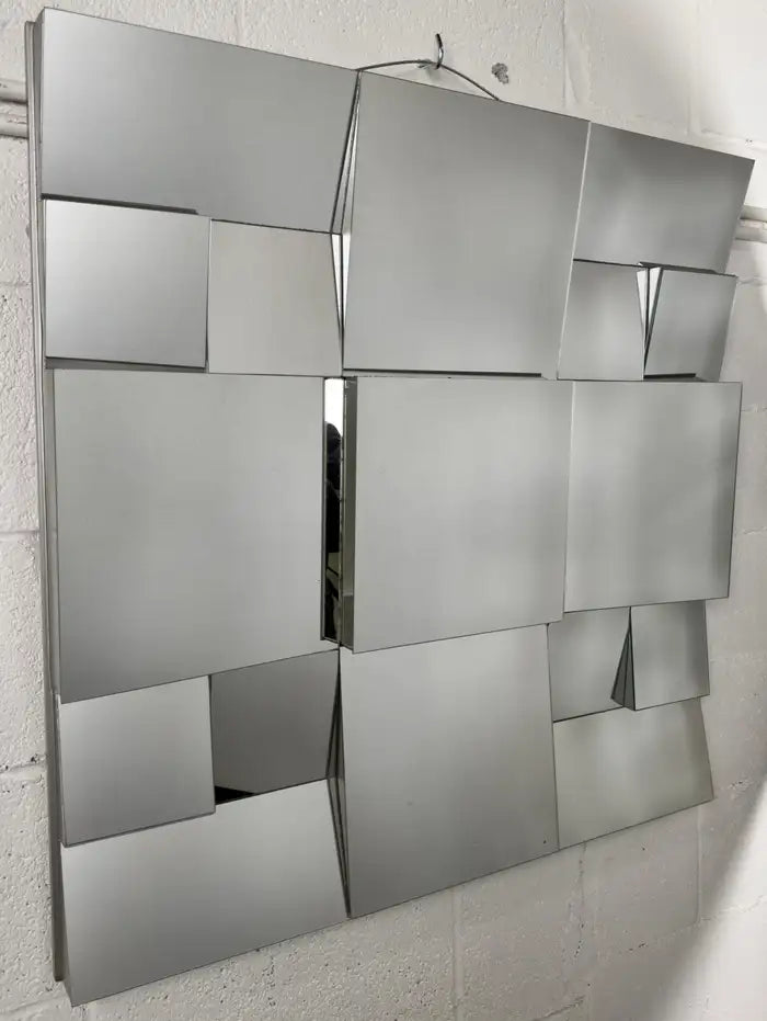 Neal Small Modern Cubist Multi-faceted Sculptural Wall Mirror