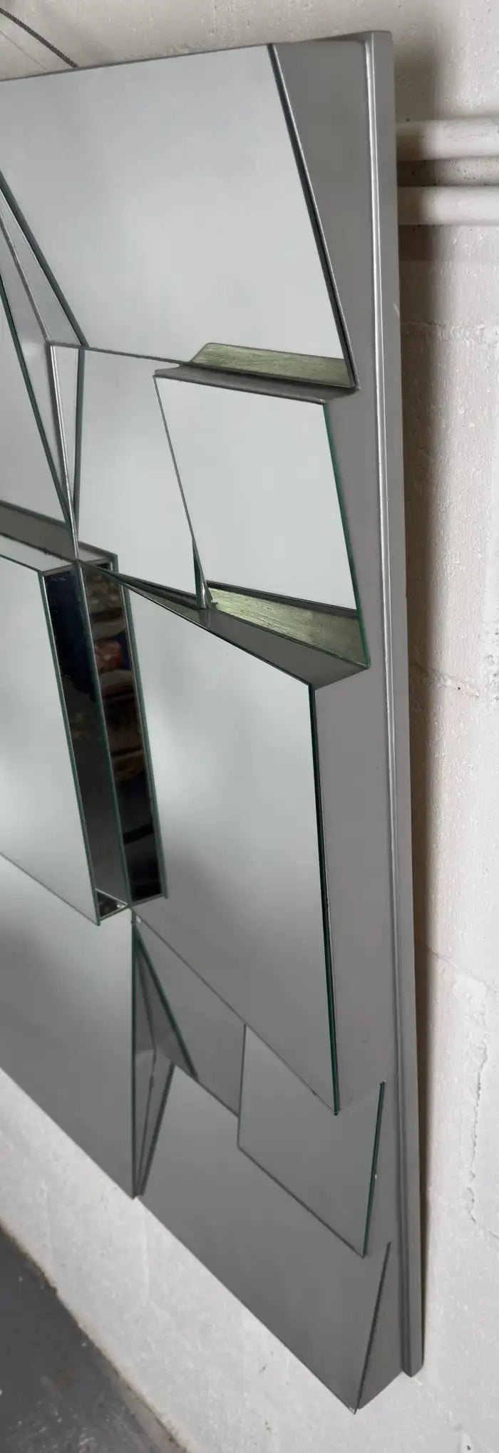 Neal Small Modern Cubist Multi-faceted Sculptural Wall Mirror