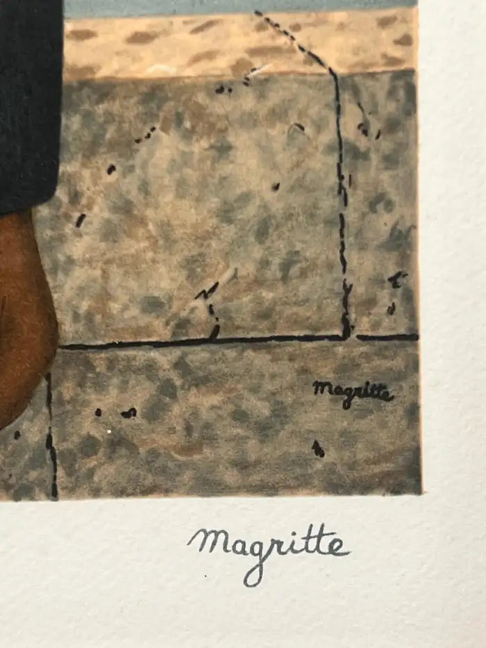 Rene Magritte Le Fils de L'homme Lithograph, Signed in a Pate, Stamped & Framed 1964