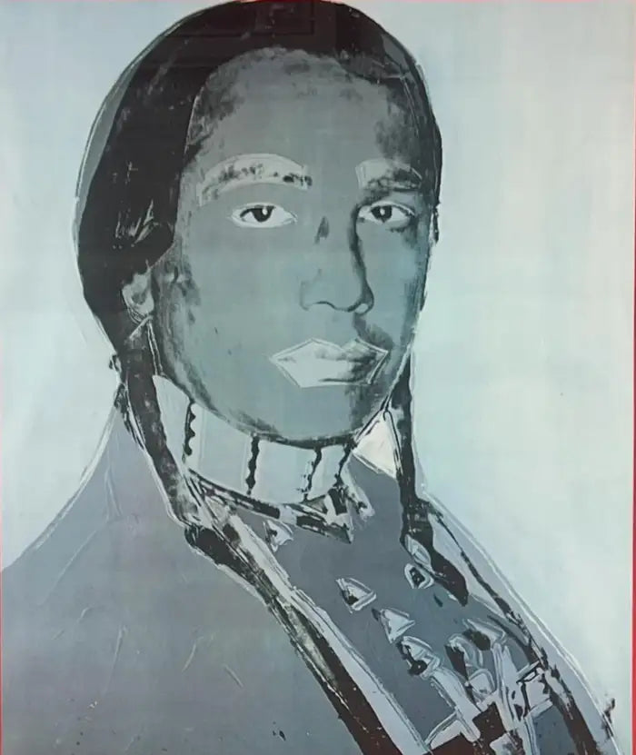 Andy Warhol American Indian Red Poster w/ COA Hand Signed, Framed & Signed 1985 1976