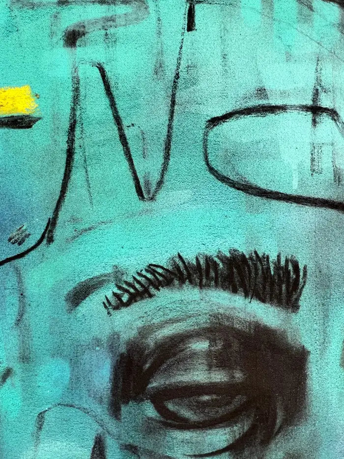 Jack Winthrop "Eye See" Neo-Expressionist Style Mixed Media Painting 2021