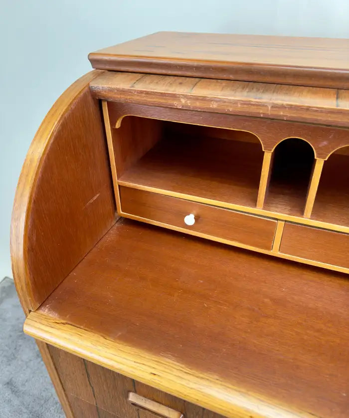 Bernhardt Pedersen Danish Mid Century Modern Rosewood Roll Top Desk