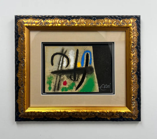 Joan Miro Oiseaux dans un paysage Original Lithograph, Hand Signed & Framed 1965