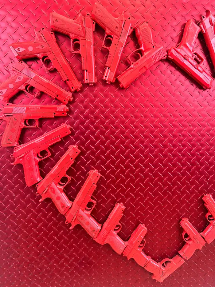 Charles Gitnick Heart of Guns Red Conceptual Mix Media 2024