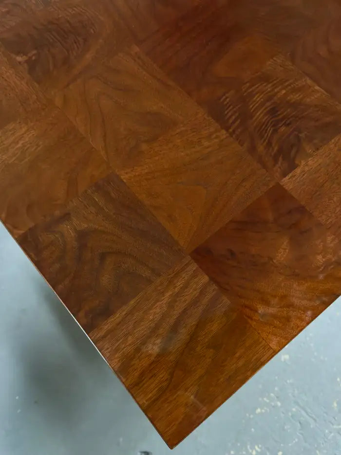 Milo Baughman for Thayer Coggin MCM Burl & Chome Coffee, Cocktail Table