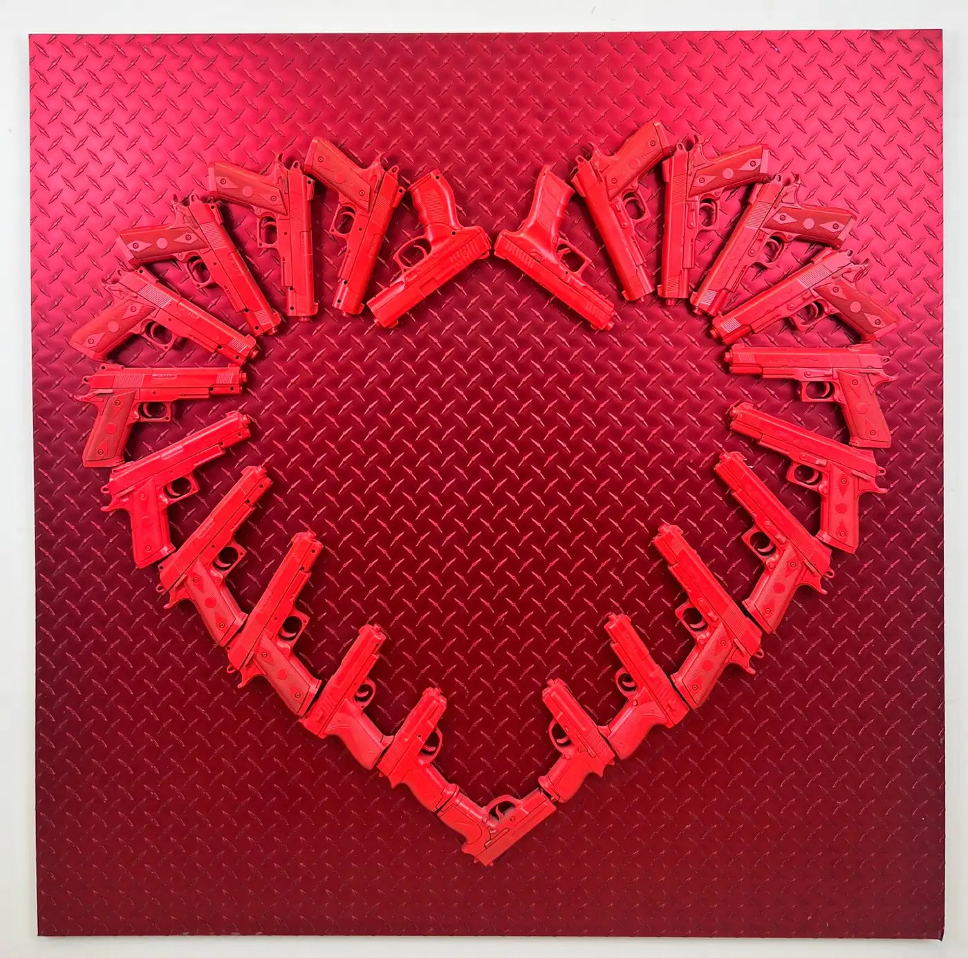 Charles Gitnick Heart of Guns Red Conceptual Mix Media 2024