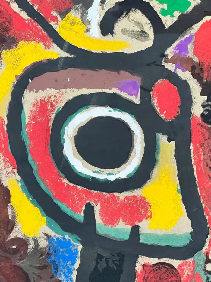 Joan Miro Cartones 25: Personnage et Oiseau Lithograph, Signed & Framed 1965