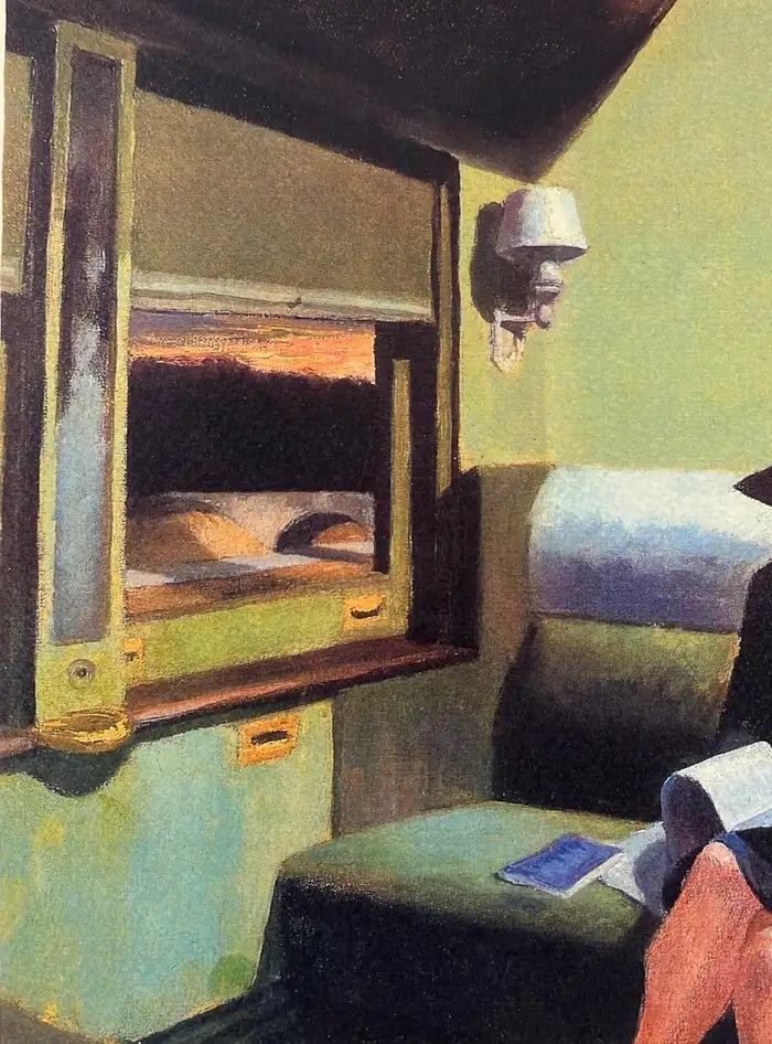 Edward Hopper Compartment C Car 193 Lithograph, Numbered, Plate Signed & Framed 1986
