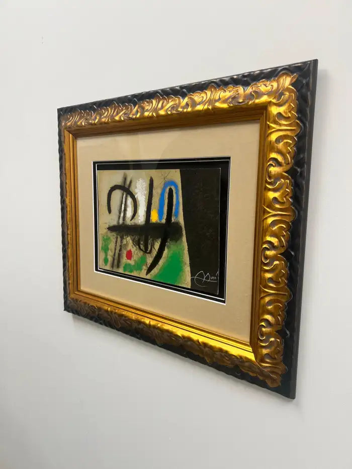 Joan Miro Oiseaux dans un paysage Original Lithograph, Hand Signed & Framed 1965