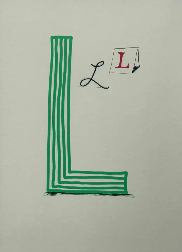David Hockney — Letter L from Hockney’s Alphabet, 1991 - Lithograph, Framed 1991