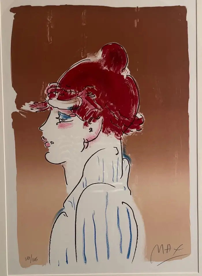 Peter Max Color Silkscreen Girl From Ibiza Hand Signed , Numbered & Framed 1981