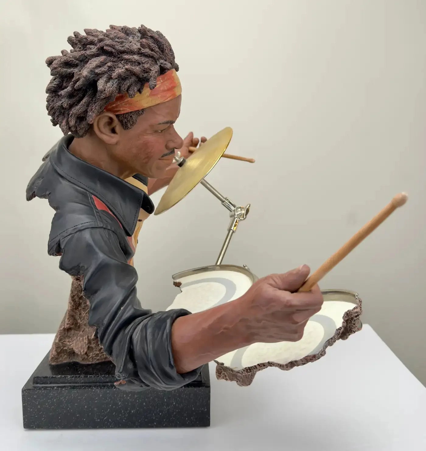 Willitts Designs International The Drummer Cast Resin Sculpture, Signed