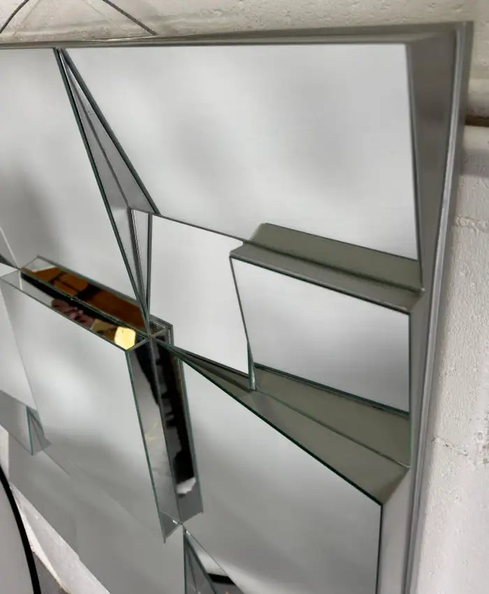 Neal Small Modern Cubist Multi-faceted Sculptural Wall Mirror