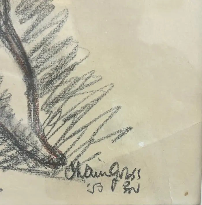 Chain Gross Acrobat with Cat Original Drawing from The Acrobats series, Signed