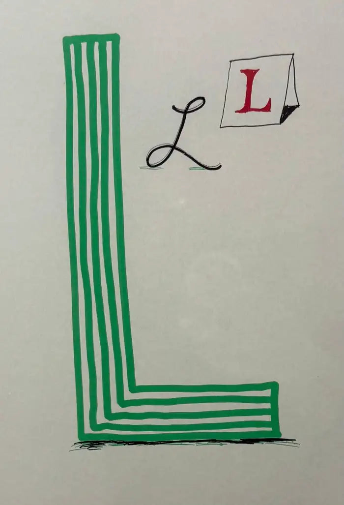 David Hockney — Letter L from Hockney’s Alphabet, 1991 - Lithograph, Framed 1991