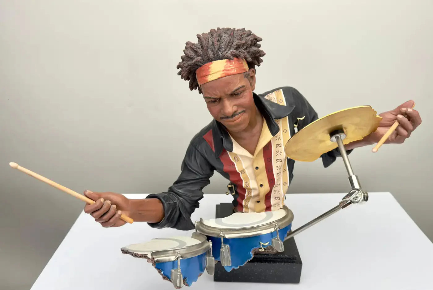 Willitts Designs International The Drummer Cast Resin Sculpture, Signed