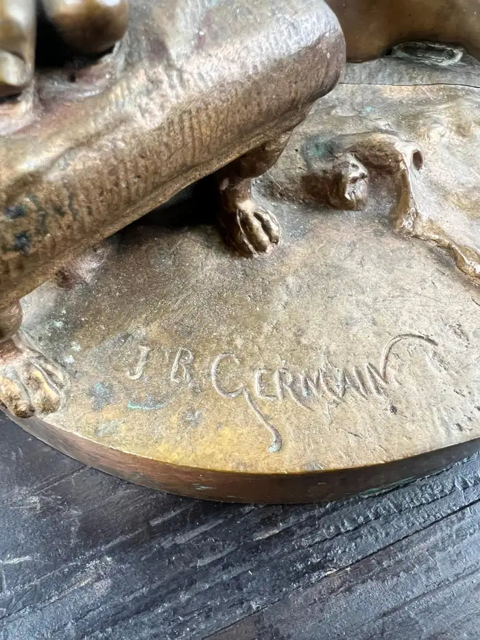 Jean-Baptiste Germain "Le Torrent" Bronze Sculpture for Tiffany &Co, Signed 1890